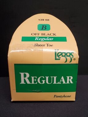 Vintage L'eggs Leggs Regular Off Black Pantyhose